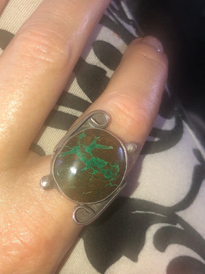 Beautiful turquoise native American ring sterling silver size 8