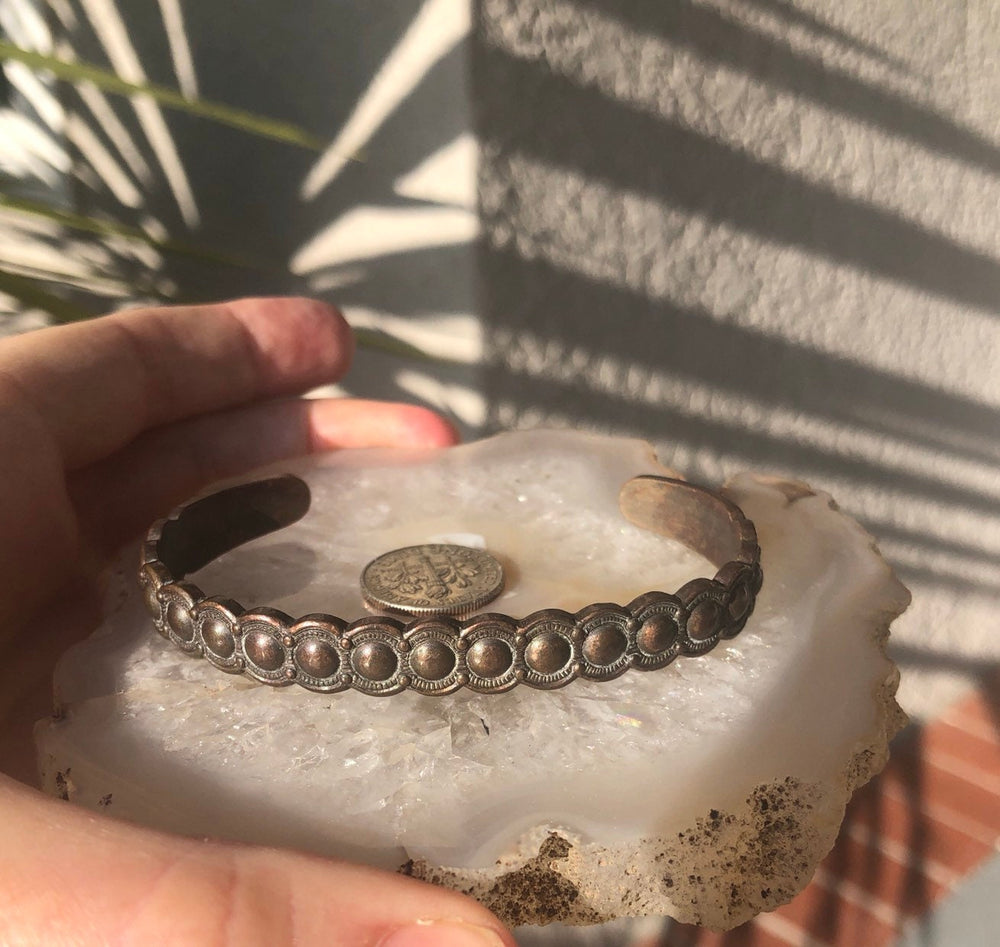 Vintage solid copper cuff bracelet Native American Indian men’s or women’s southwestern well made solid