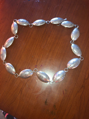 J Wright Native American Indian concho belt sterling silver 42.5 Inches long 224 Grams of solid sterling silver