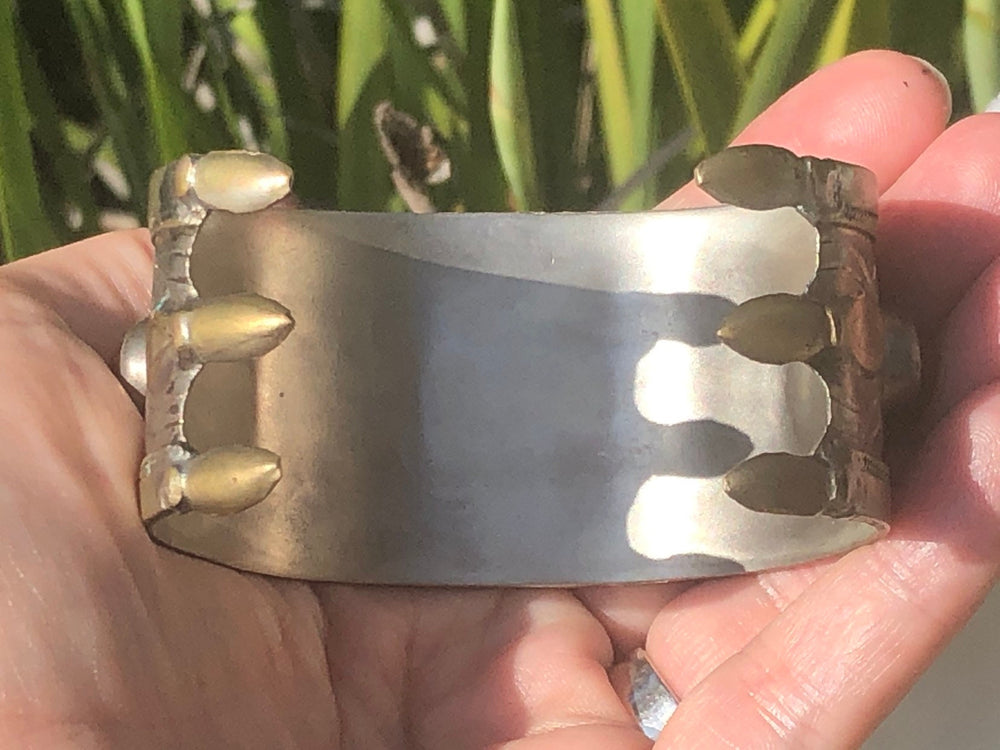 Turkmenistan ethnic vintage cuff bracelet silver brass carnelian gemstone Tekke nice quality Turkmen