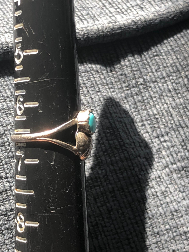 Vintage Native American Indian turquoise sterling silver ring Size 6.5