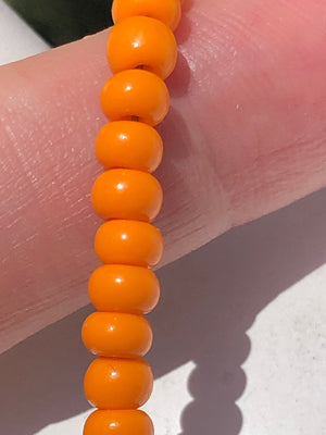Vintage antique egg yolk- butterscotch amber beads glass leaves sterling silver necklace