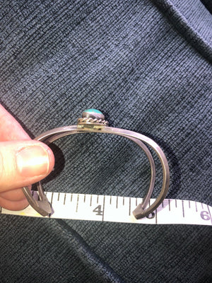 Vintage Native American turquoise sterling silver cuff bracelet 925