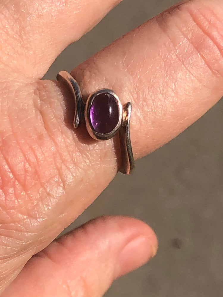 Sterling Silver Amethyst Gemstone Ring SU Size 8