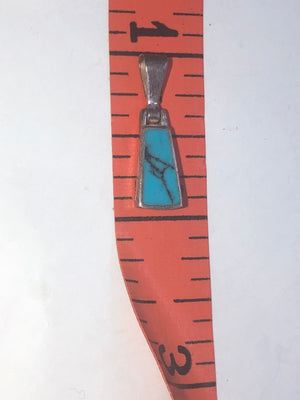 Vintage turquoise sterling silver pendant charm 925 jez
