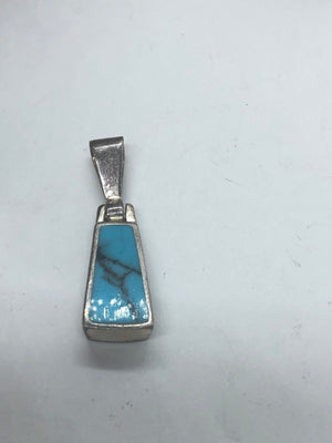 Vintage turquoise sterling silver pendant charm 925 jez