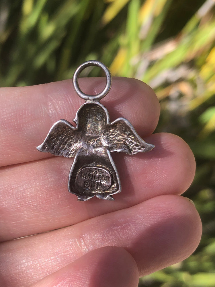 Vintage Flying Angel Pendant / Charm - Sterling Silver 925
