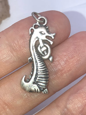 Vintage reversible dragon pendant 4 necklace Celtic sterling silver 925