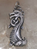 Vintage reversible dragon pendant 4 necklace Celtic sterling silver 925