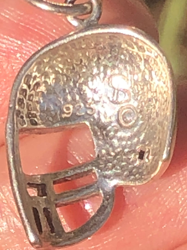 Sterling silver football helmet charm pendant for a necklace or bracelet 925 Shube