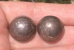 Vintage half dome semi circle engraved Etched studs earrings sterling silver 925 Scroll work