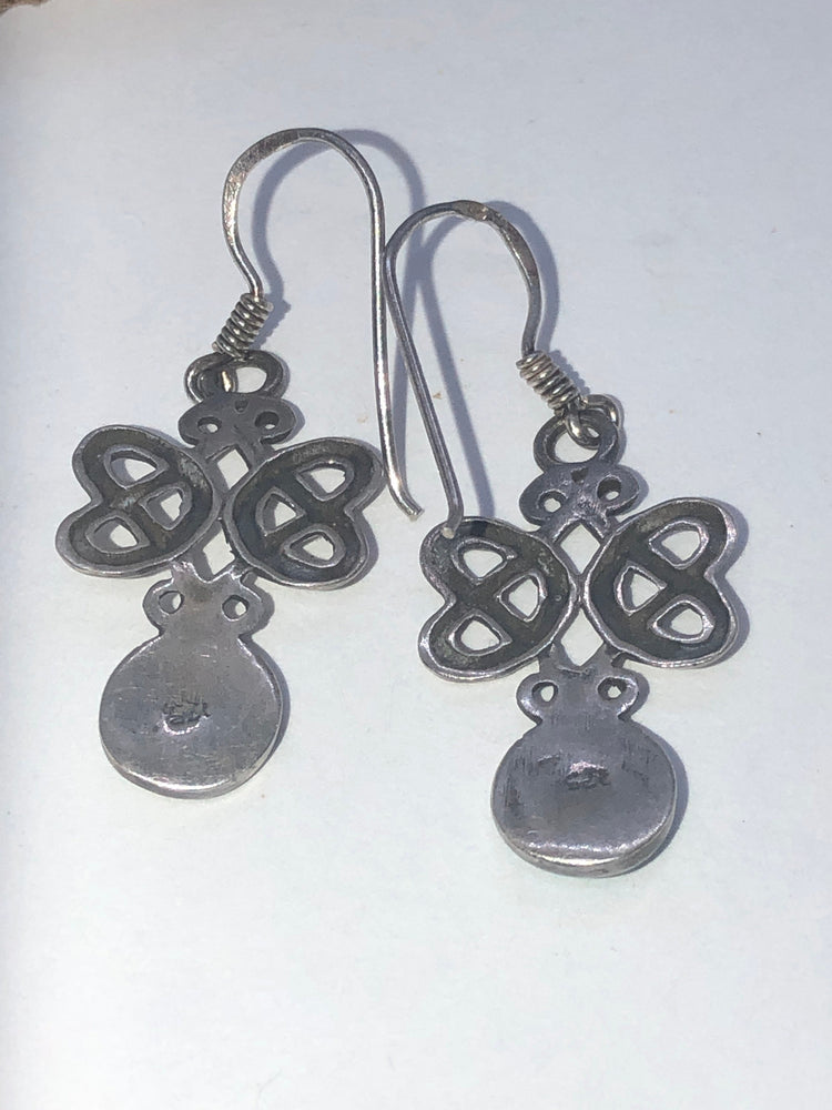 Sterling silver turquoise Celtic trinity knot earrings 925