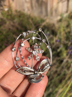 Vintage Am Lee sterling silver cz brooch pin Art Deco style