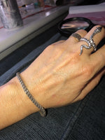 Beautiful braided sterling silver bracelet 925 7 inches