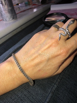 Beautiful braided sterling silver bracelet 925 7 inches