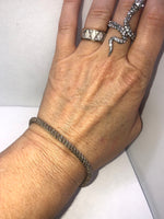 Braided sterling silver chain bracelet 925 italy IBB