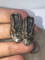 Vintage mid century modern moccasin shoes brooch pin sterling silver Nichols rare!! Southwestern style