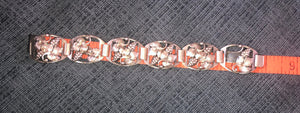 Antique Art nouveau Denmark sterling silver link bracelet A Prip Designer Grape leaves Scandinavian Very old Super rare!!
