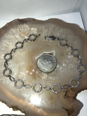 Sterling silver tennis bracelet diamonds 925 eternity link circles. Free shipping