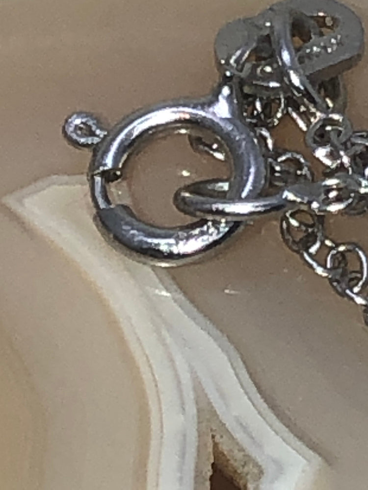 Vintage Sterling Silver Ross Simons Circle Pendant Necklace - Diamond Accent Illusion