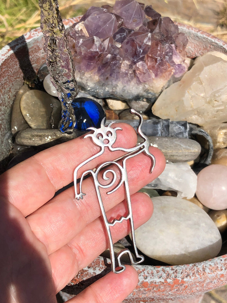 Vintage Native American Belinda woody brooch spirit dancer shaman Sterling silver 925 made in 1995