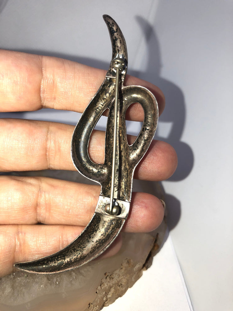 Vintage modernist Taxco Mexico sterling silver brooch 925