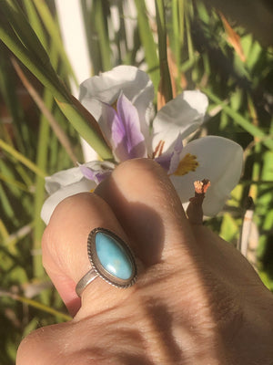 Beautiful Sterling Silver Larimar Gemstone Ring Size 6.25
