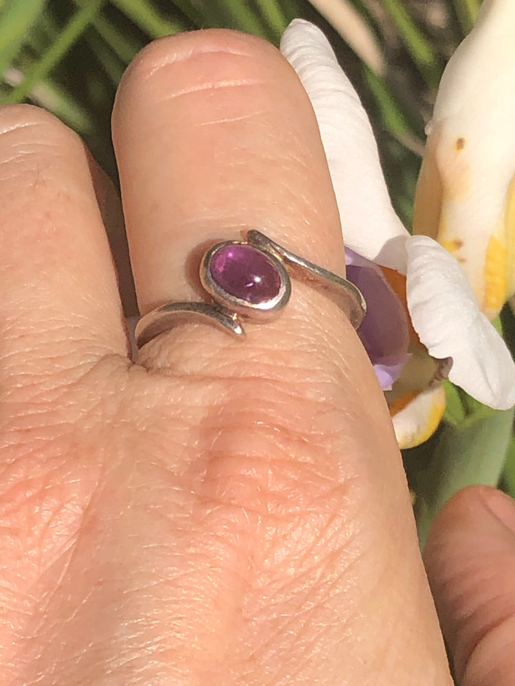 Sterling Silver Amethyst Gemstone Ring SU Size 8