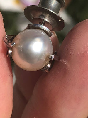 Vintage Antique Genuine Pearl Sterling Silver Pin Brooch Spider Bug Art Nouveau Art Deco Unique