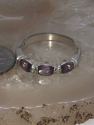 Amethyst sterling silver stackable ring 925 size  9.25