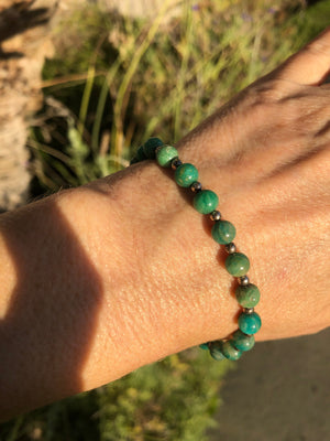 Beautiful Amazonite Gemstone beaded bracelet sterling silver beads and clasp 925