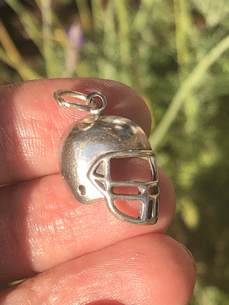Sterling silver football helmet charm pendant for a necklace or bracelet 925 Shube