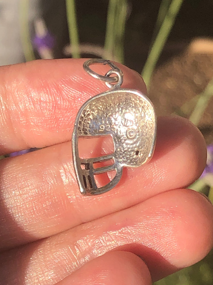 Sterling silver football helmet charm pendant for a necklace or bracelet 925 Shube