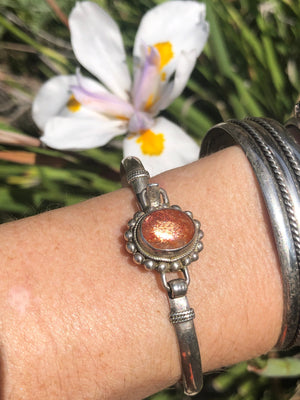 Beautiful wide sterling silver cuff bracelet vintage rope accents southwestern