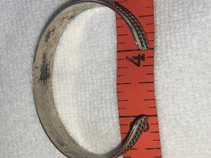 Beautiful wide sterling silver cuff bracelet vintage rope accents southwestern