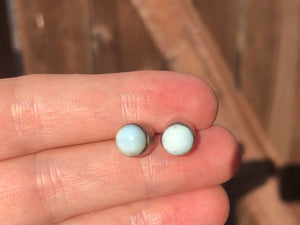 Vintage Larimar Light blue gemstone study earrings 925 Sterling silver