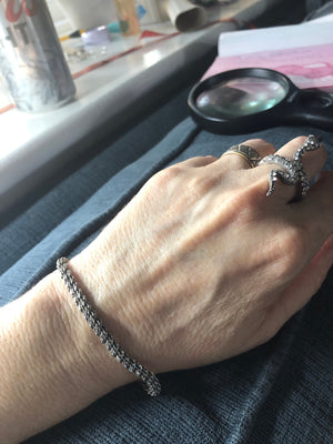 Beautiful braided sterling silver bracelet 925 7 inches