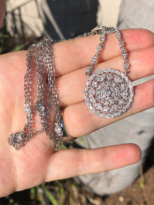 Beautiful sterling silver and cubic zirconia Y Victorian / Art deco style necklace All solid sterling silver 925 faux diamonds