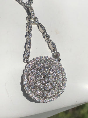 Beautiful sterling silver and cubic zirconia Y Victorian / Art deco style necklace All solid sterling silver 925 faux diamonds