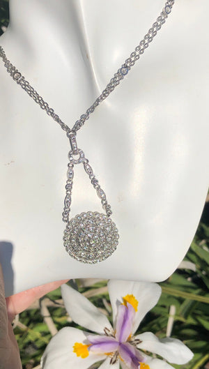 Beautiful sterling silver and cubic zirconia Y Victorian / Art deco style necklace All solid sterling silver 925 faux diamonds