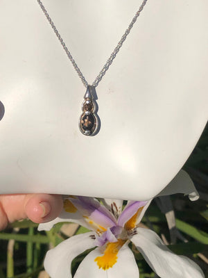 Beautiful vintage smoky topaz gemstone pendant necklace chain sterling silver 925