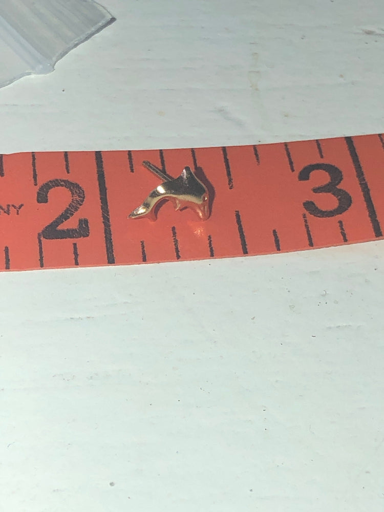 Nice 14 karat yellow gold single Dolphin Stud earring 14kt