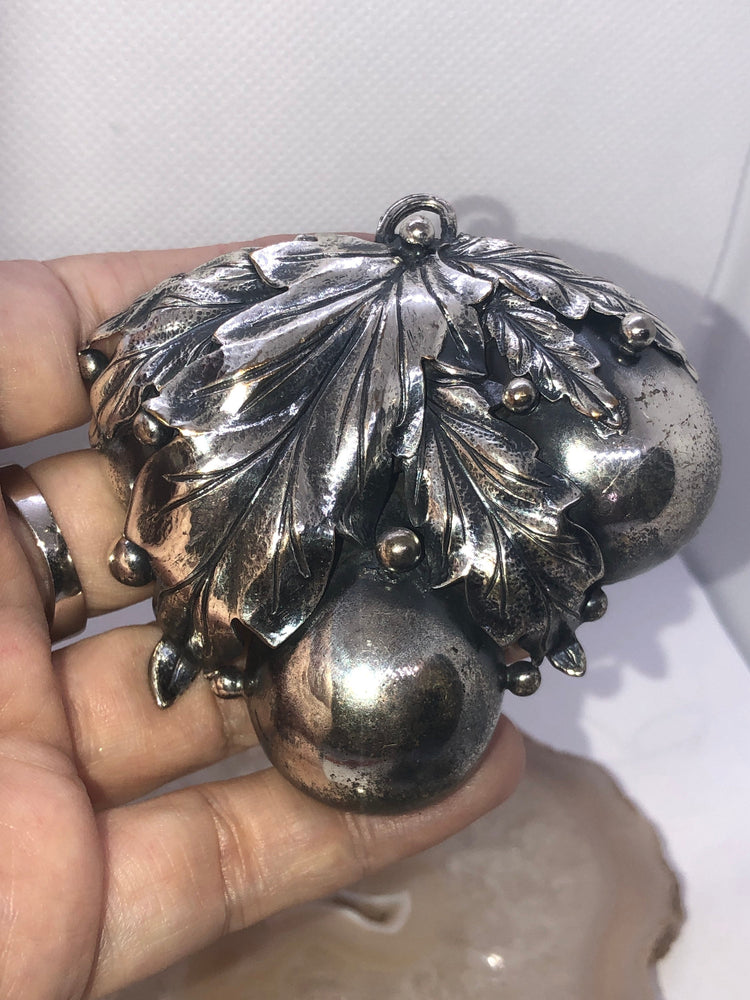 Vintage antique Art Deco  art nouveau Joseff Hollywood Sterling silver brooch Cluster of grapes beautiful over 53 grams rare ornament?