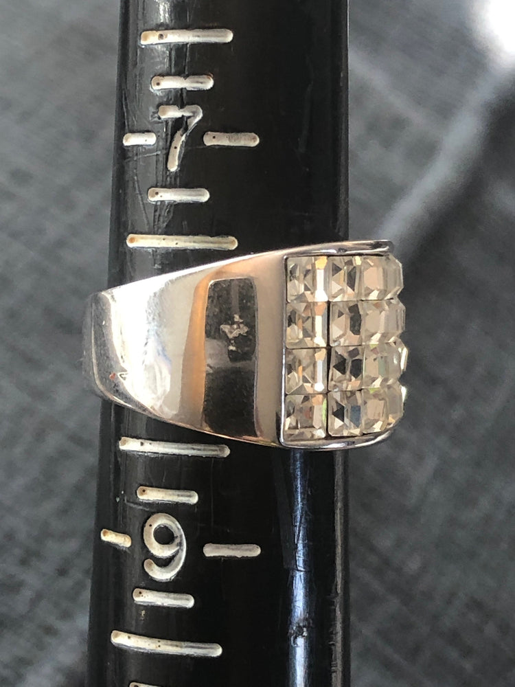 Stunning multi CZ statement ring made your bling and rainbow shine  7.75 18kt RGP