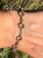 Sterling silver tennis bracelet diamonds 925 eternity link circles. Free shipping