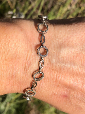 Sterling silver tennis bracelet diamonds 925 eternity link circles. Free shipping