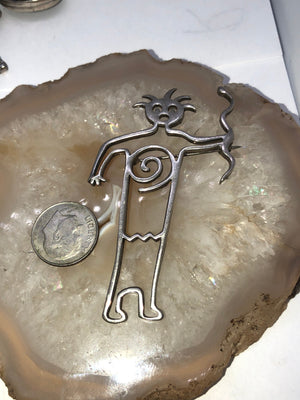 Vintage Native American Belinda woody brooch spirit dancer shaman Sterling silver 925 made in 1995