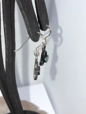 Vintage Native American Indian turquoise sterling silver earrings zuni