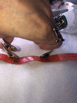 Stunning vintage antique Taxco modernist cuff bracelet sterling silver 925 Mexico signed Tigerseye gemstone agate