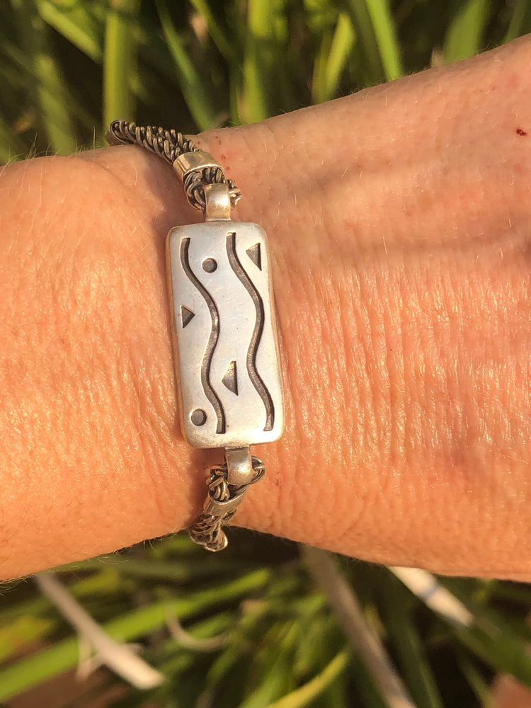 Vintage Boma sterling silver Abstract modernist bracelet 925 free shipping!!